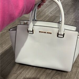 Michael Kors Cream Satchel Bag
